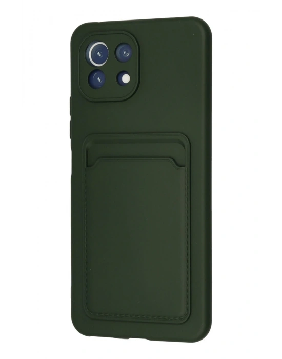 Newface Xiaomi Mi 11 Kılıf Kelvin Kartvizitli Silikon - Koyu Yeşil