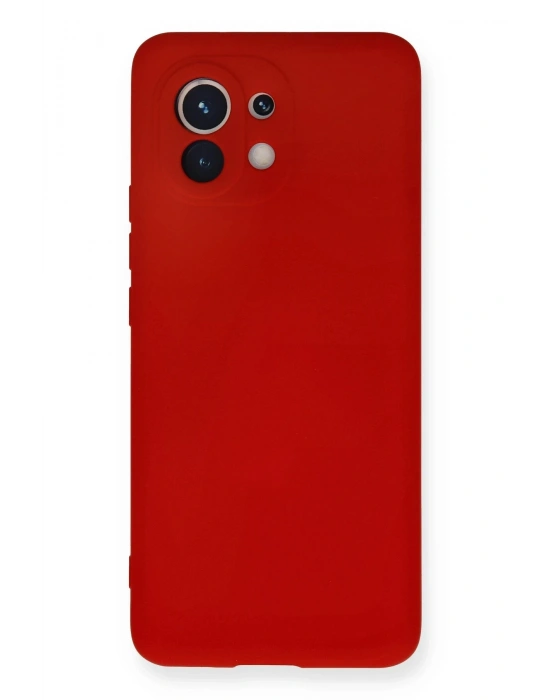 Newface Xiaomi Mi 11 Kılıf Nano içi Kadife Silikon - Kırmızı