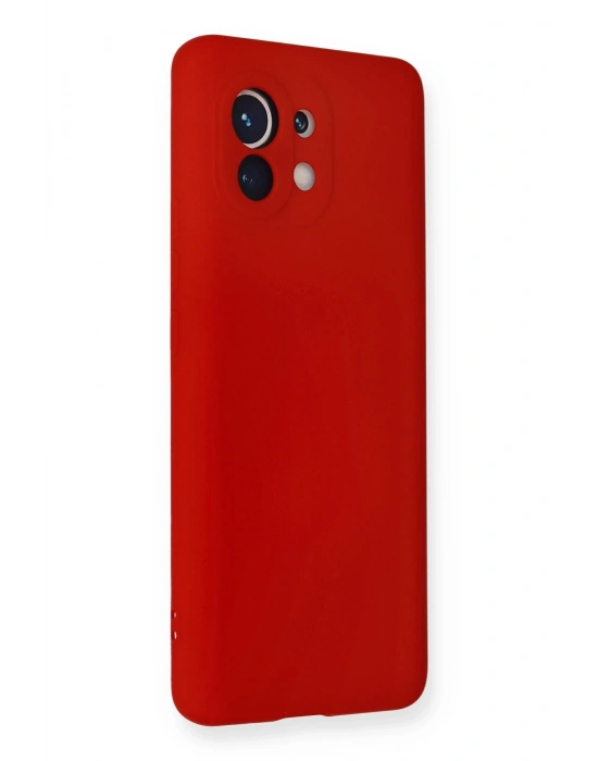 Newface Xiaomi Mi 11 Kılıf Nano içi Kadife Silikon - Kırmızı
