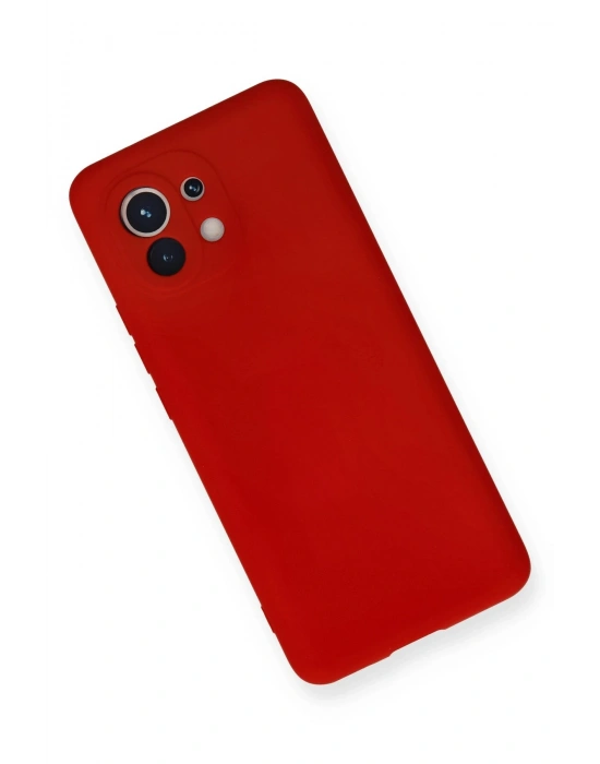 Newface Xiaomi Mi 11 Kılıf Nano içi Kadife Silikon - Kırmızı
