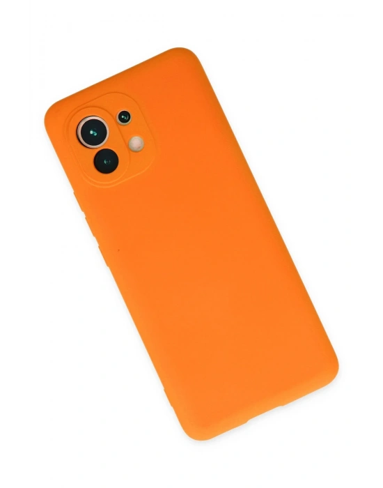 Newface Xiaomi Mi 11 Kılıf Nano içi Kadife Silikon - Turuncu