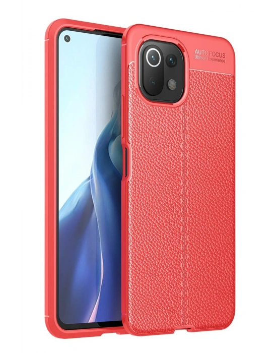 Newface Xiaomi Mİ 11 Lite Kılıf Auto Focus Kapak - Kırmızı