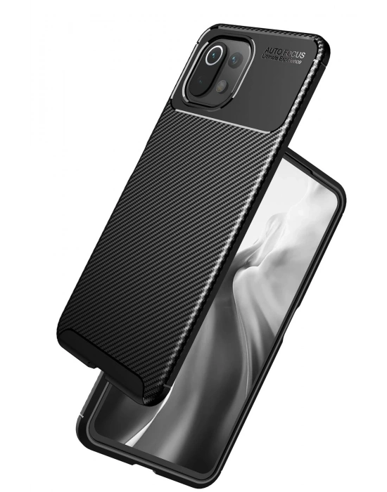 Newface Xiaomi Mİ 11 Lite Kılıf Auto Focus Karbon Kapak - Lacivert