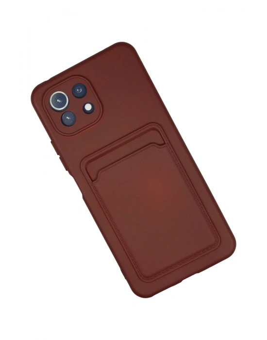 Newface Xiaomi Mİ 11 Lite Kılıf Kelvin Kartvizitli Silikon - Bordo