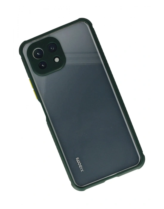 Newface Xiaomi Mİ 11 Lite Kılıf Miami Şeffaf Silikon - Koyu Yeşil