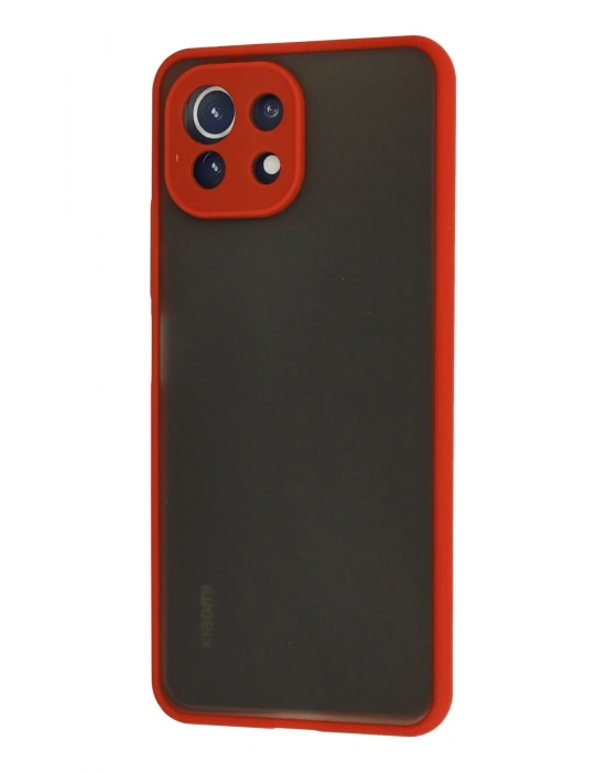 Newface Xiaomi Mİ 11 Lite Kılıf Montreal Silikon Kapak - Kırmızı