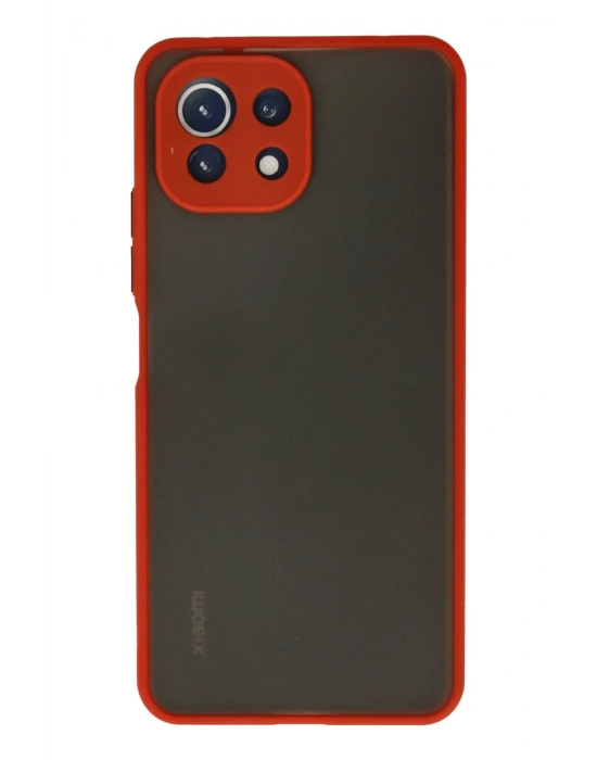 Newface Xiaomi Mİ 11 Lite Kılıf Montreal Silikon Kapak - Kırmızı