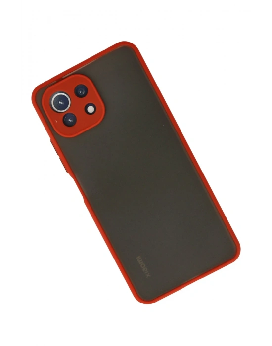 Newface Xiaomi Mİ 11 Lite Kılıf Montreal Silikon Kapak - Kırmızı