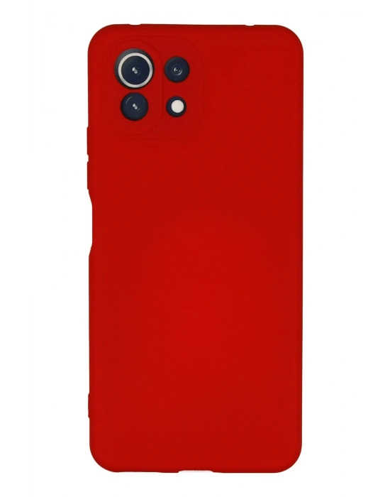Newface Xiaomi Mİ 11 Lite Kılıf Nano içi Kadife Silikon - Kırmızı