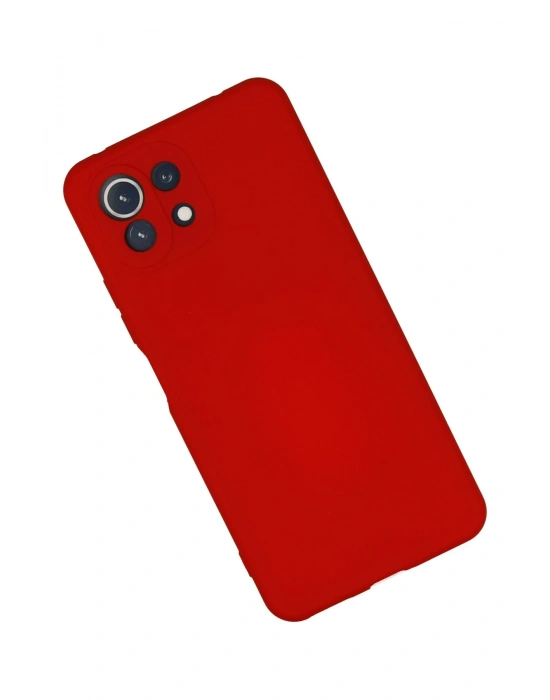 Newface Xiaomi Mİ 11 Lite Kılıf Nano içi Kadife Silikon - Kırmızı