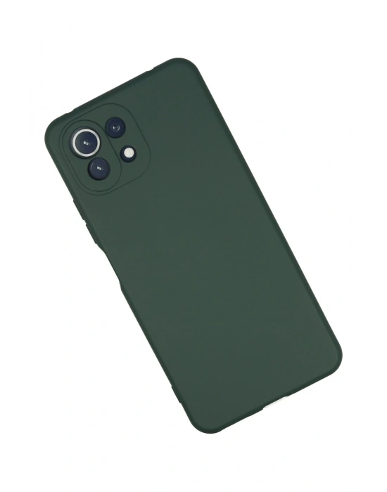 Newface Xiaomi Mİ 11 Lite Kılıf Nano içi Kadife Silikon - Koyu Yeşil