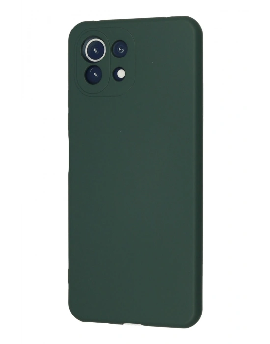 Newface Xiaomi Mİ 11 Lite Kılıf Nano içi Kadife Silikon - Koyu Yeşil