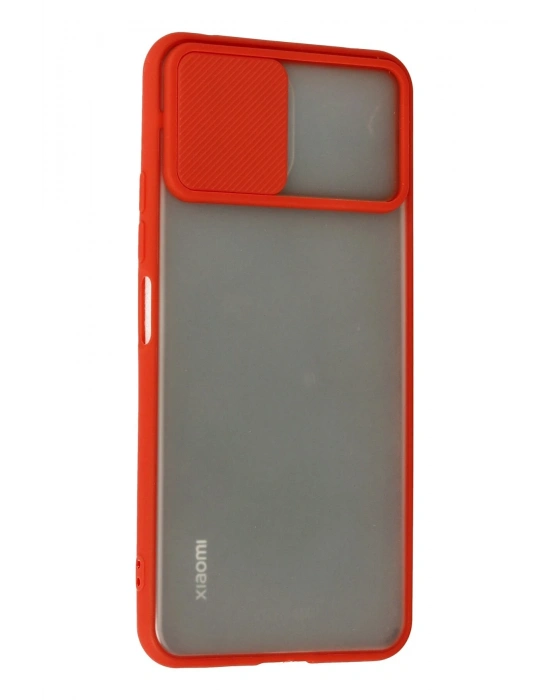 Newface Xiaomi Mİ 11 Lite Kılıf Palm Buzlu Kamera Sürgülü Silikon - Kırmızı