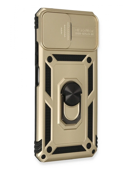 Newface Xiaomi Mİ 11 Lite Kılıf Pars Lens Yüzüklü Silikon - Gold