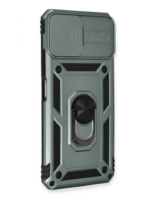 Newface Xiaomi Mİ 11 Lite Kılıf Pars Lens Yüzüklü Silikon - Yeşil