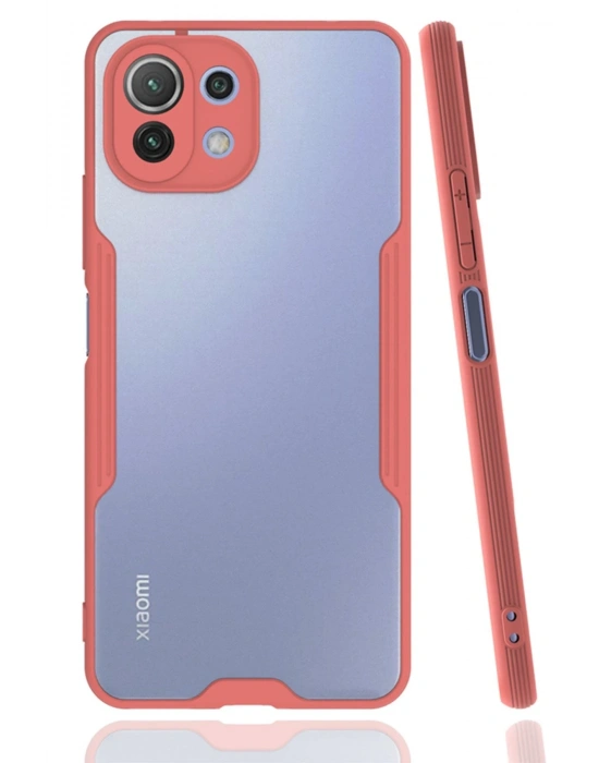 Newface Xiaomi Mİ 11 Lite Kılıf Platin Silikon - Pembe