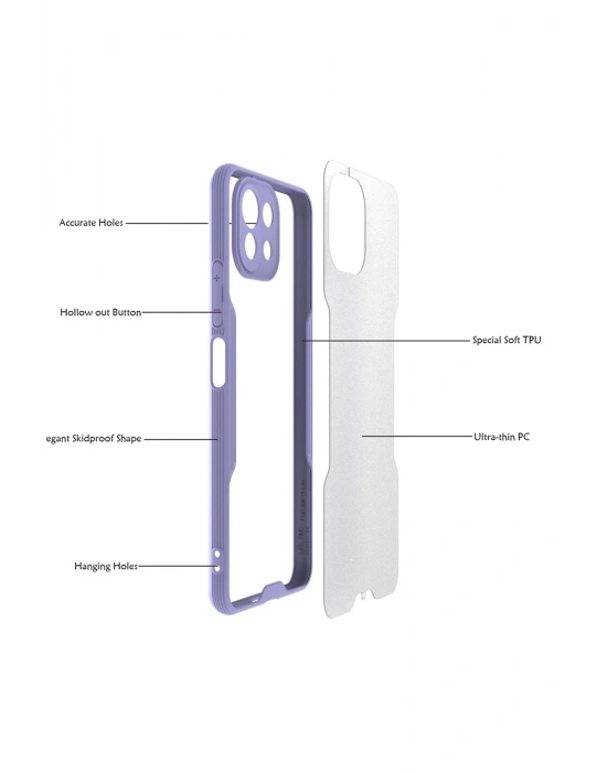 Newface Xiaomi Mİ 11 Lite Kılıf Platin Silikon - Pembe