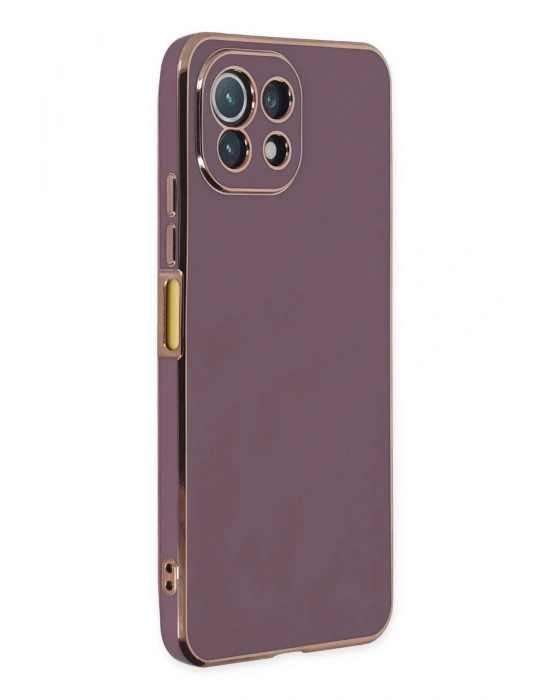 Newface Xiaomi Mİ 11 Lite Kılıf Volet Silikon - Mor