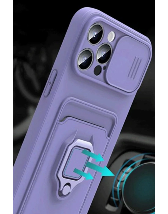 Newface Xiaomi Mİ 11 Lite Kılıf Zuma Kartvizitli Yüzüklü Silikon - Pembe