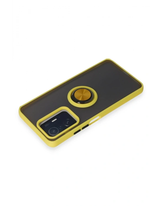 Newface Xiaomi Mi 11T Pro Kılıf Montreal Yüzüklü Silikon Kapak - Sarı