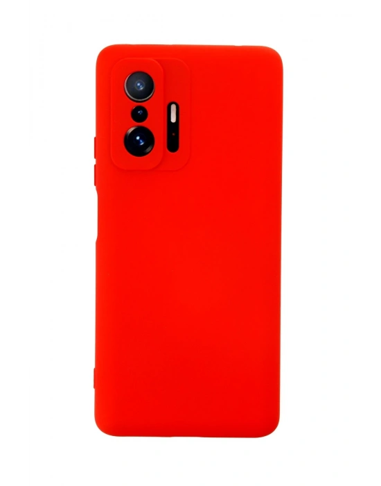 Newface Xiaomi Mi 11T Pro Kılıf Nano içi Kadife Silikon - Kırmızı