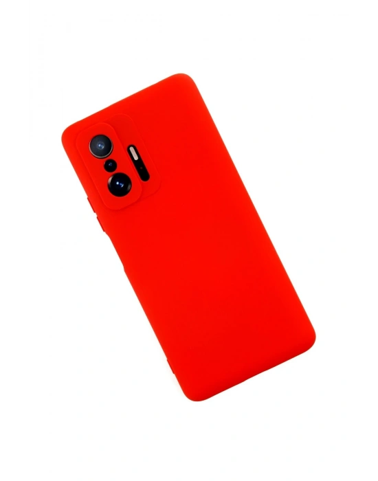 Newface Xiaomi Mi 11T Pro Kılıf Nano içi Kadife Silikon - Kırmızı