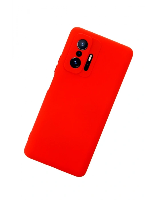 Newface Xiaomi Mi 11T Pro Kılıf Nano içi Kadife Silikon - Kırmızı