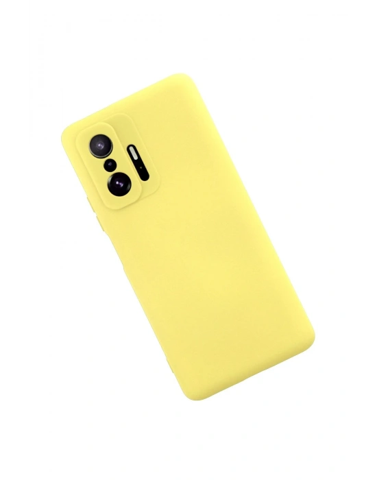 Newface Xiaomi Mi 11T Pro Kılıf Nano içi Kadife Silikon - Sarı