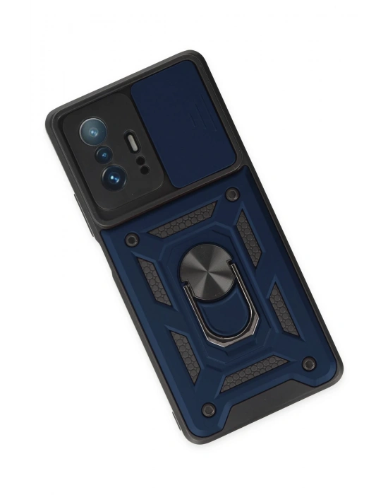 Newface Xiaomi Mi 11T Pro Kılıf Pars Lens Yüzüklü Silikon - Lacivert