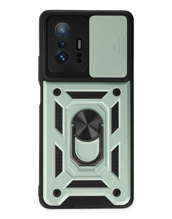 Newface Xiaomi Mi 11T Pro Kılıf Pars Lens Yüzüklü Silikon - Yeşil