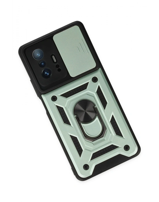 Newface Xiaomi Mi 11T Pro Kılıf Pars Lens Yüzüklü Silikon - Yeşil