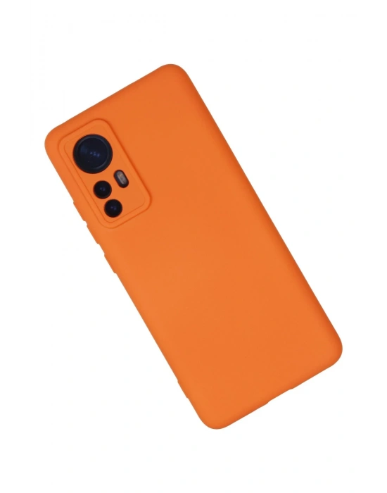 Newface Xiaomi Mi 12 Kılıf Nano içi Kadife Silikon - Turuncu