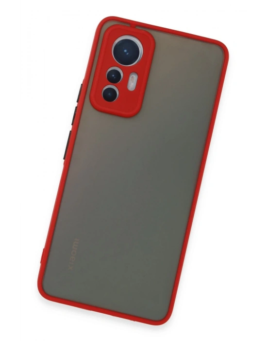 Newface Xiaomi Mi 12 Lite Kılıf Montreal Silikon Kapak - Kırmızı