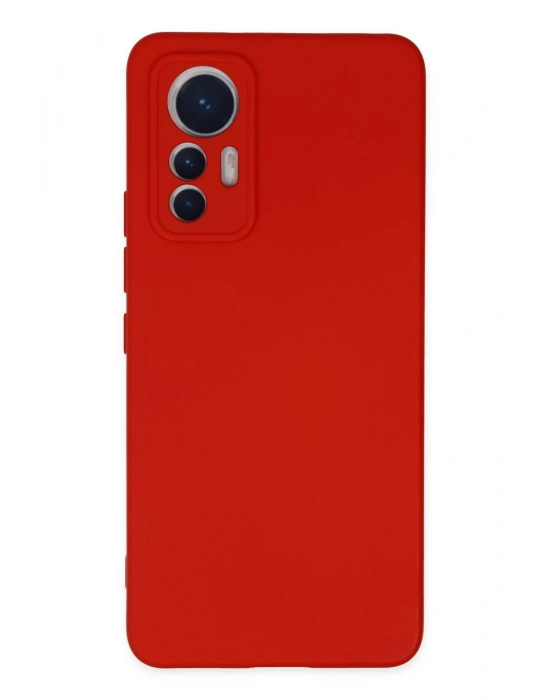 Newface Xiaomi Mi 12 Lite Kılıf Nano içi Kadife Silikon - Kırmızı