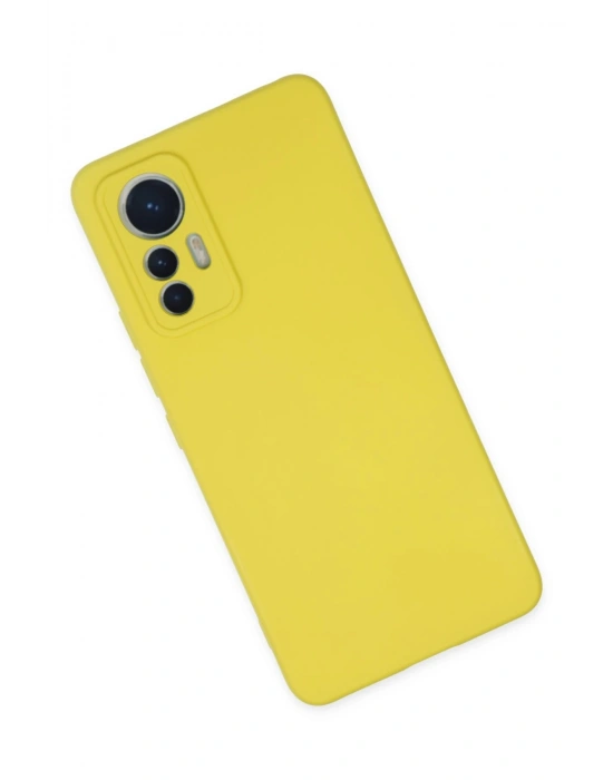 Newface Xiaomi Mi 12 Lite Kılıf Nano içi Kadife Silikon - Sarı