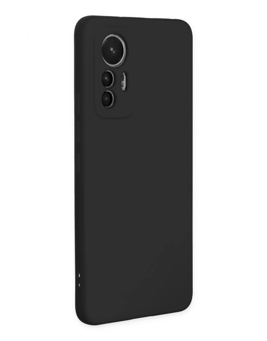 Newface Xiaomi Mi 12 Lite Kılıf Nano içi Kadife Silikon - Siyah