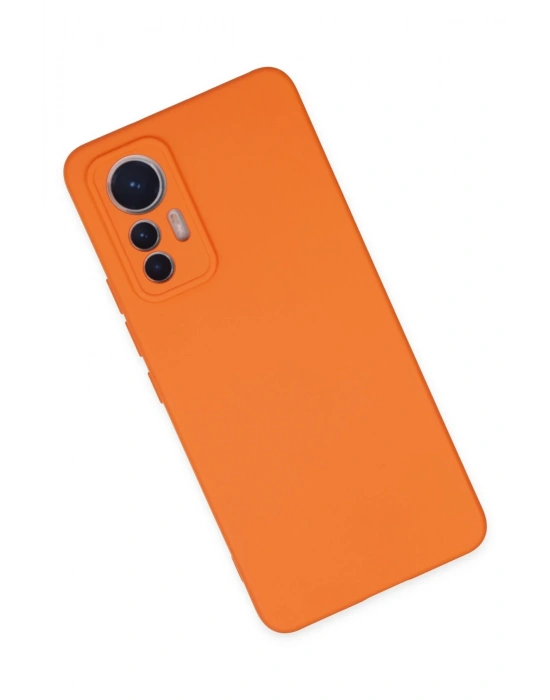 Newface Xiaomi Mi 12 Lite Kılıf Nano içi Kadife Silikon - Turuncu