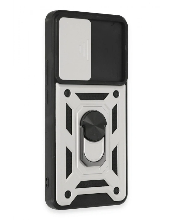 Newface Xiaomi Mi 12T Pro Kılıf Pars Lens Yüzüklü Silikon - Gümüş