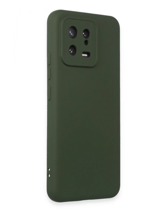 Newface Xiaomi Mi 13 Kılıf Nano içi Kadife Silikon - Koyu Yeşil
