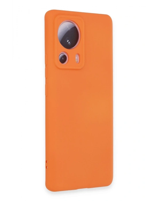 Newface Xiaomi Mi 13 Lite Kılıf Nano içi Kadife Silikon - Turuncu