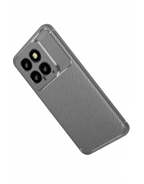 Newface Xiaomi Mi 14T Kılıf Auto Focus Karbon Kapak - Gri