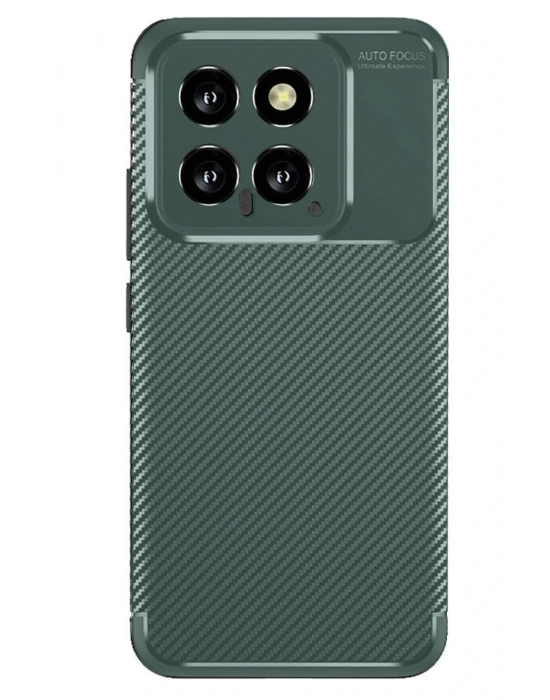 Newface Xiaomi Mi 14T Kılıf Auto Focus Karbon Kapak - Koyu Yeşil