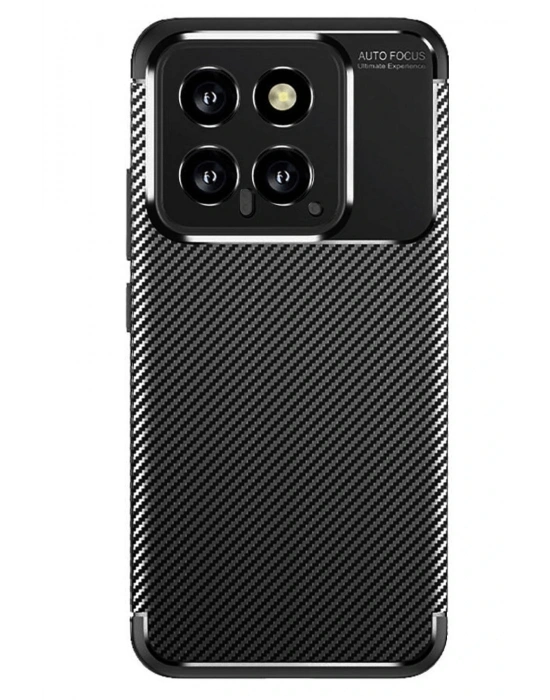 Newface Xiaomi Mi 14T Kılıf Auto Focus Karbon Kapak - Siyah