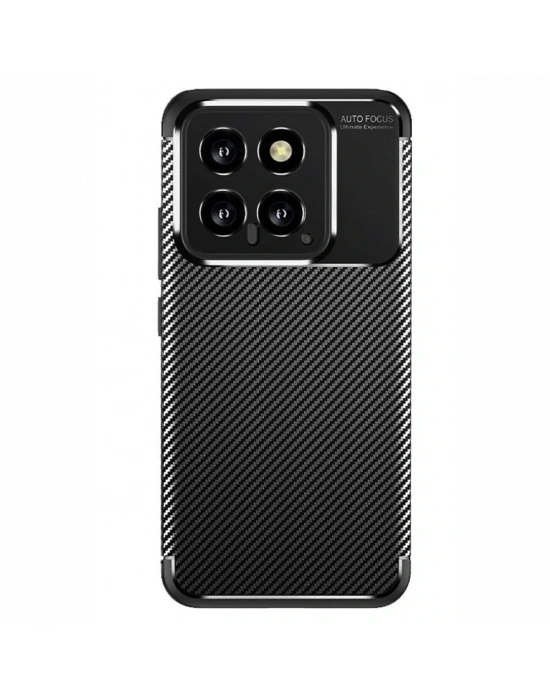 Newface Xiaomi Mi 14T Kılıf Auto Focus Karbon Kapak - Siyah