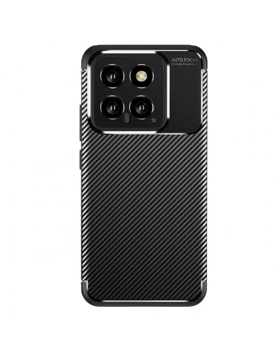 Newface Xiaomi Mi 14T Kılıf Auto Focus Karbon Kapak - Siyah