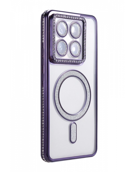 Newface Xiaomi Mi 14T Pro Joke Simli Magneticsafe Kılıf - Derin Mor