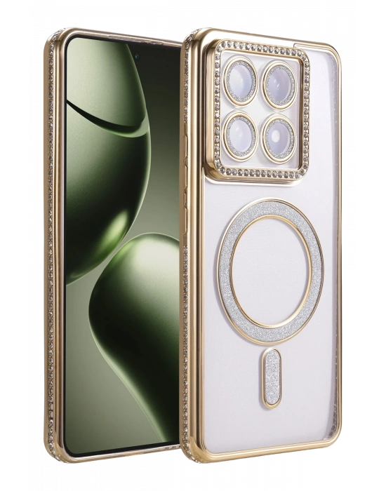 Newface Xiaomi Mi 14T Pro Joke Simli Magneticsafe Kılıf - Gold