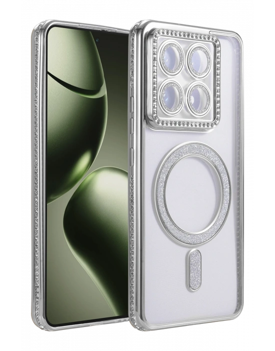 Newface Xiaomi Mi 14T Pro Joke Simli Magneticsafe Kılıf - Gümüş