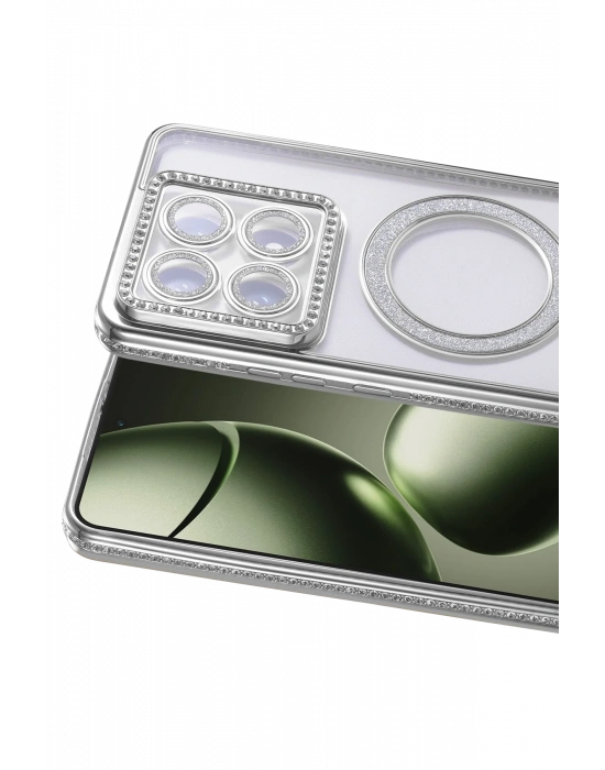 Newface Xiaomi Mi 14T Pro Joke Simli Magneticsafe Kılıf - Gümüş