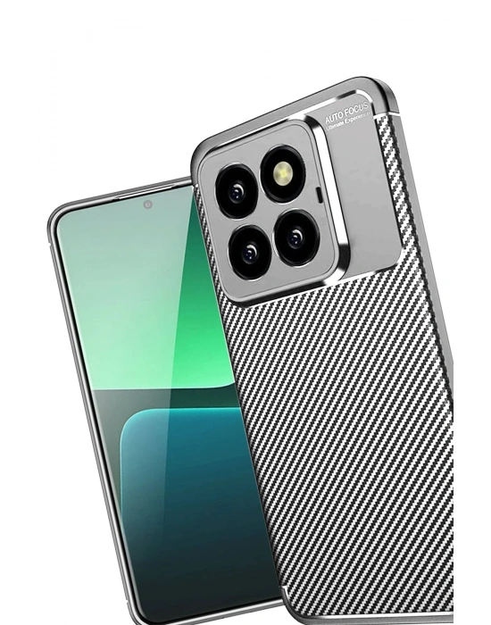 Newface Xiaomi Mi 14T Pro Kılıf Auto Focus Karbon Kapak - Gri